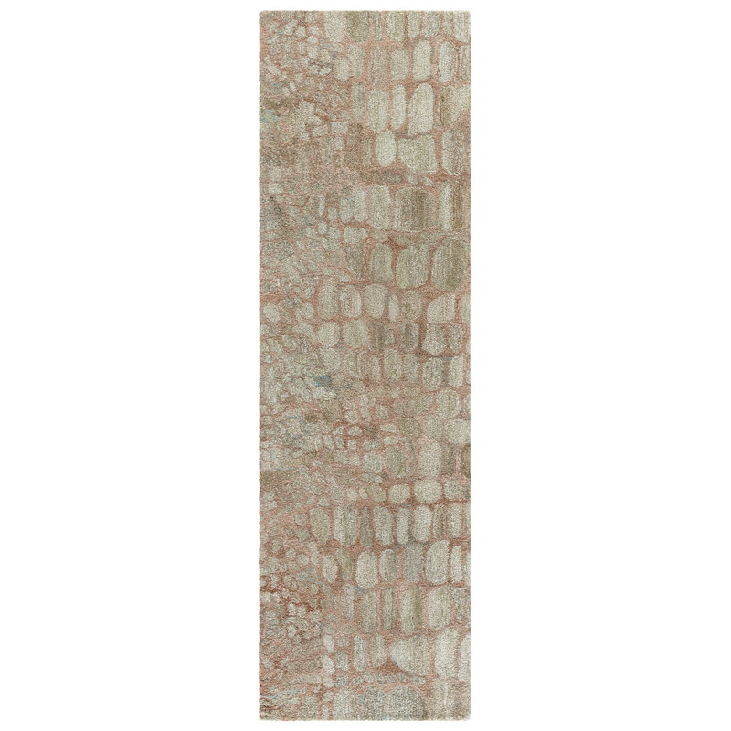Abstract Hand Tufted Abstract Indoor Rug, 2'-3" x 8'-0" Runner