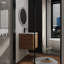 Meuble-lavabo moderne avec lavabo en céramique et porte à fermeture en douceur-132237718