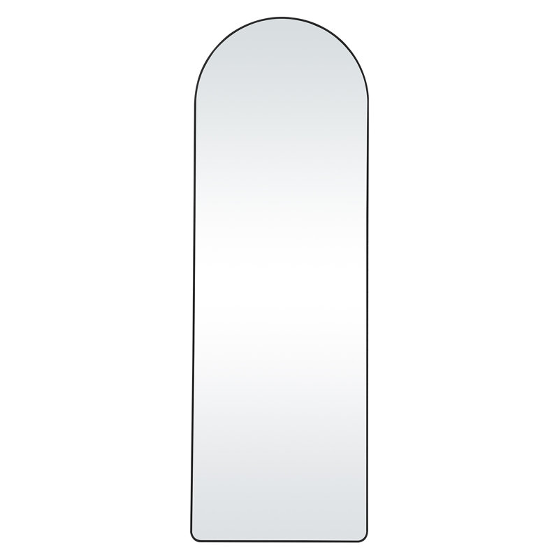Arched Black Aluminum Full Length Mirror with Stand