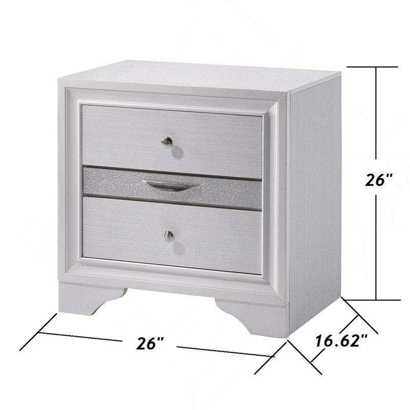 Table de chevet contemporaine 1Pc, Blanc