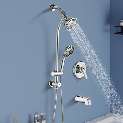 Pomme de douche à pluie murale 5 pouces avec douche à main et remplisseur multifonction Topcraft