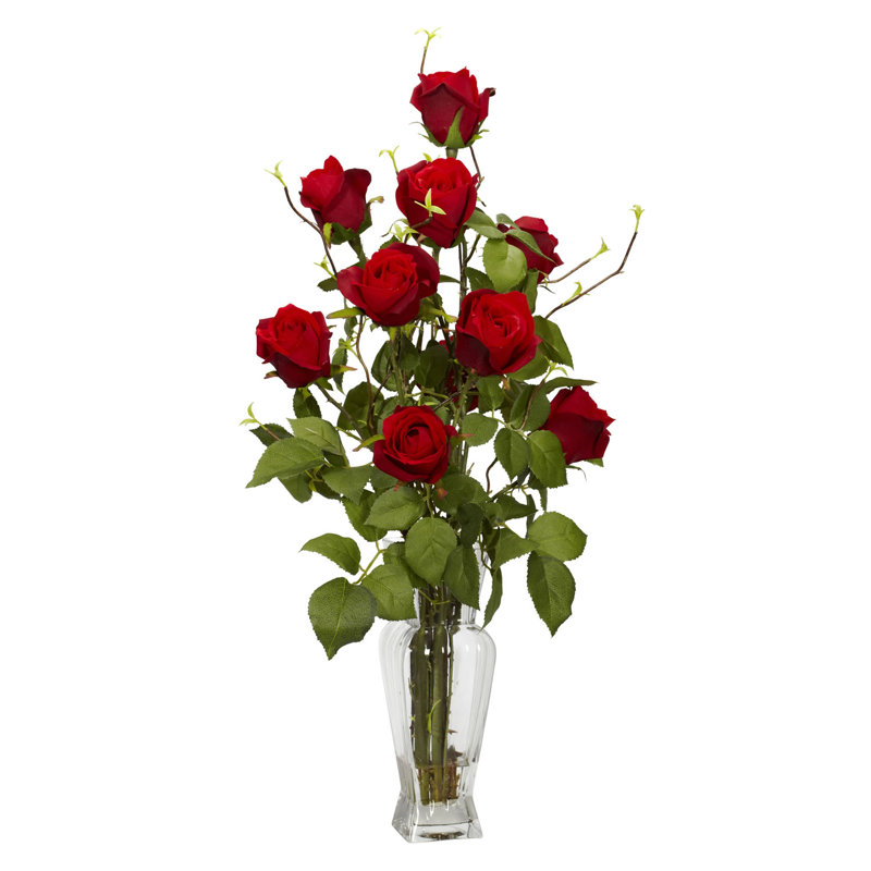Arrangement floral rosebud roses en vase