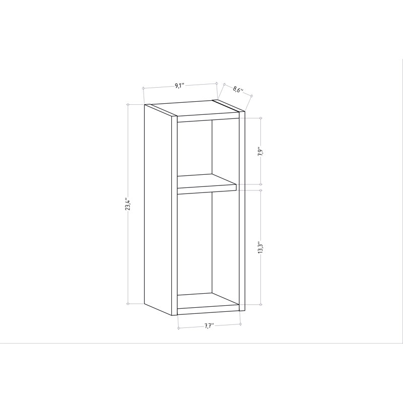 9.1'' W Nightstand, Oak
