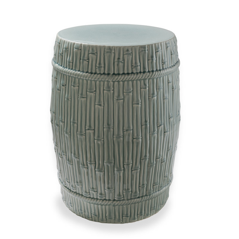 Bamboo Garden Stool, Celadon