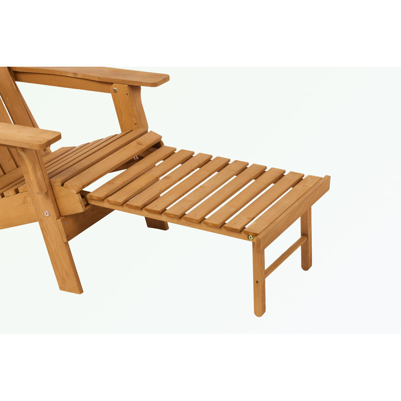 Chaise Adirondack d'extérieur en bois avec repose-pieds