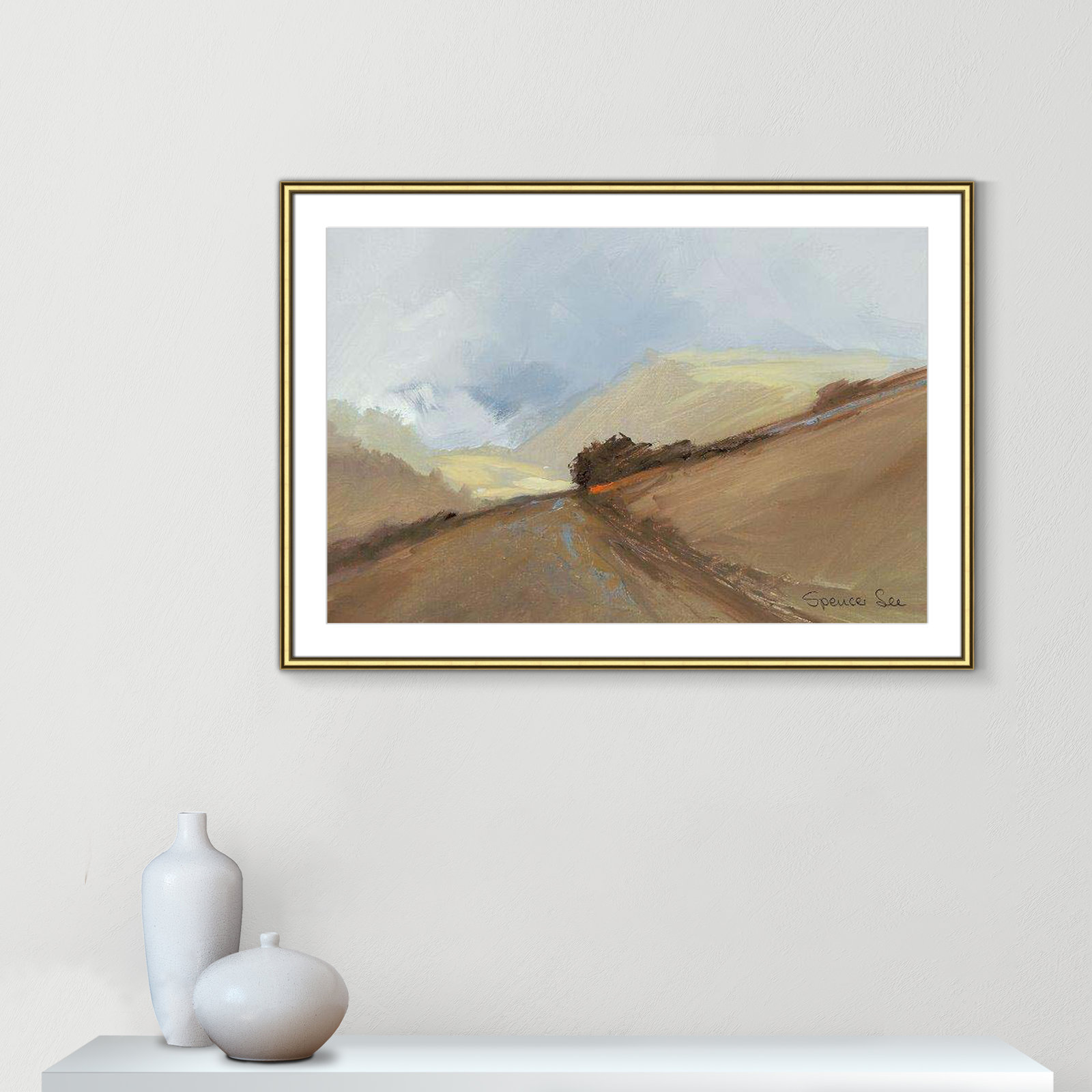 Heaven And Earth II by Spencer Lee, Gold Framed, 30.75" H x 42.75" W x 0.75" D