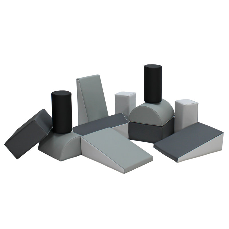 Ensemble de blocs pour tout-petits SoftScape, 12 pièces, Gris/gris pâle