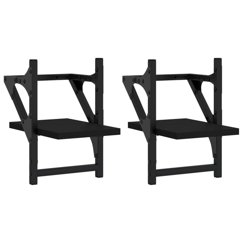 2 Piece Bracket Shelf, Black