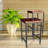 Modern Black 24-Inch Counter Stool with Durable Mango Wood Seat and Powder-Coated Iron Frame-1069919409