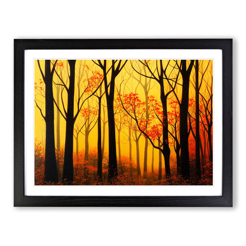 A Sumptuous Autumn Forest - Framed Print, Black, 25cm H x 34cm W x 2cm D