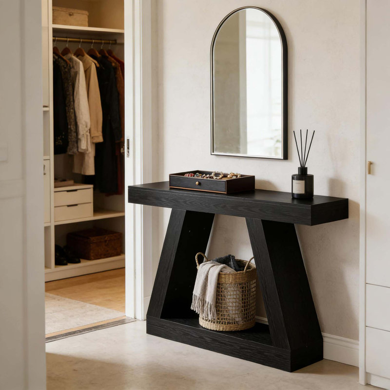 Console rustique avec rangement et conception polyvalente, Naturel