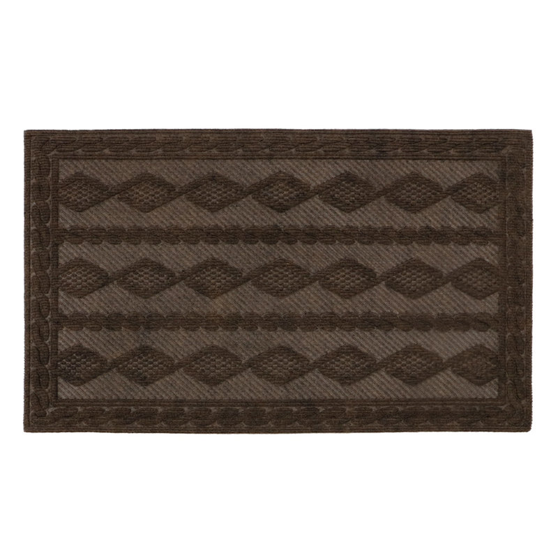 Non-Slip Geometric Outdoor Doormat, Rectangle W40 x L60 cm, Brown
