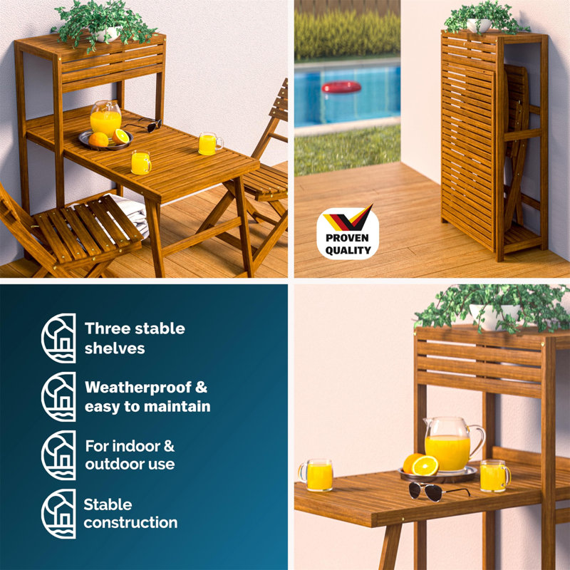 Marazzi 2 - Person Wood Patio Dining Set with Rectangular Table
