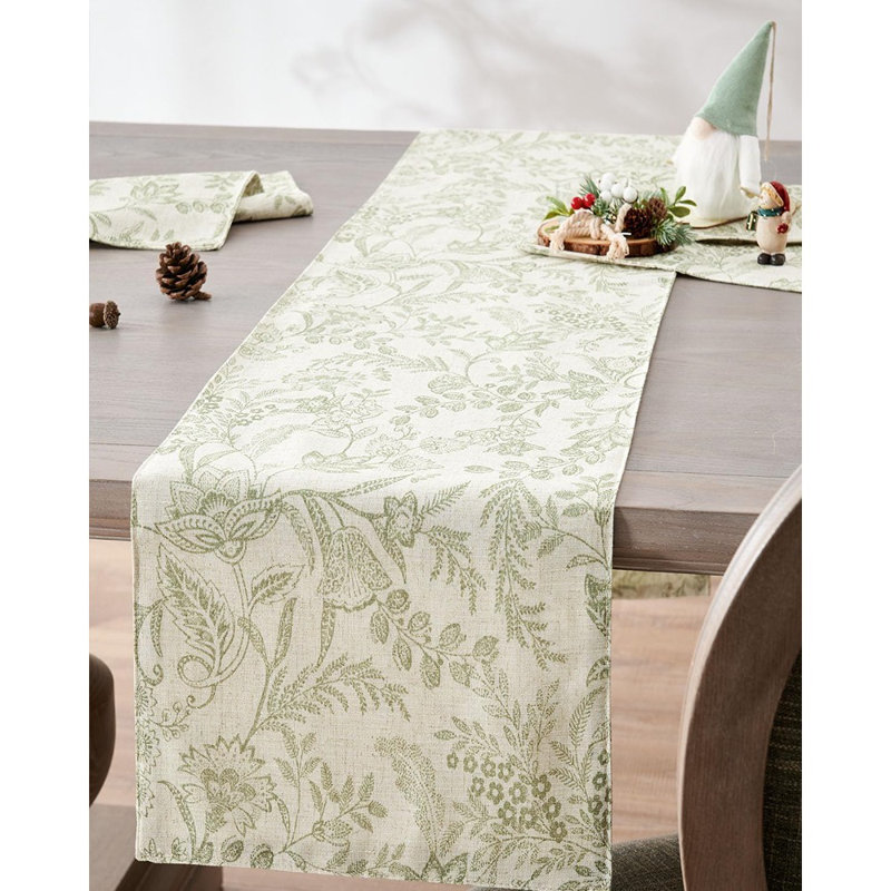 Chemin de table en lin Botanical
