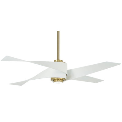 60" 4 - Blade LED Standard Ceiling Fan with Remote Control and Light Kit Included