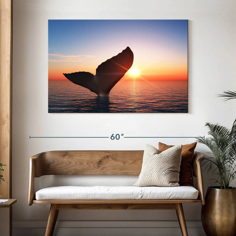 Brampt Whale Tail At Sunset, 32'' H x 48'' W