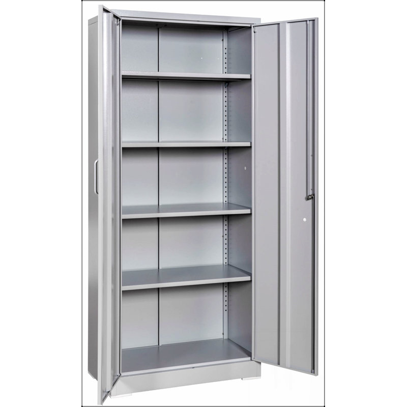 Heavy-Duty Metal Storage Cabinet with Locking Doors and Adjustable Shelves, Perfect for Organized Spaces in Garages, Offices, and Warehouses