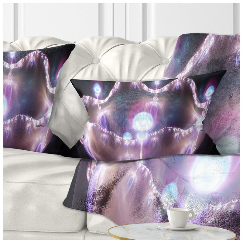 3D surréel mauve - coussin imprimé abstrait