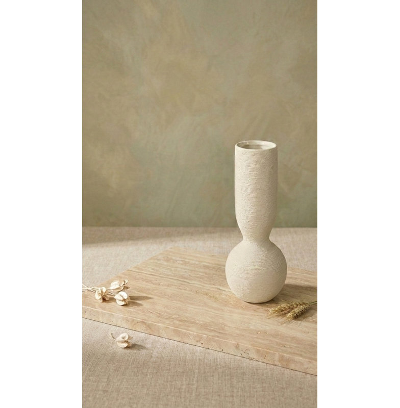 Vase en céramique texturé moderne Wabi-Sabi, Beige
