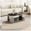 Table basse de luxe argentée avec tablettes en verre trempé à 2 niveaux, table de centre ovale moderne pour le salon, structure en acier inoxydable poli, conception artistique en tuyaux d'orgue-1082551578