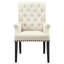 Fauteuil capitonné beige et noir fumé