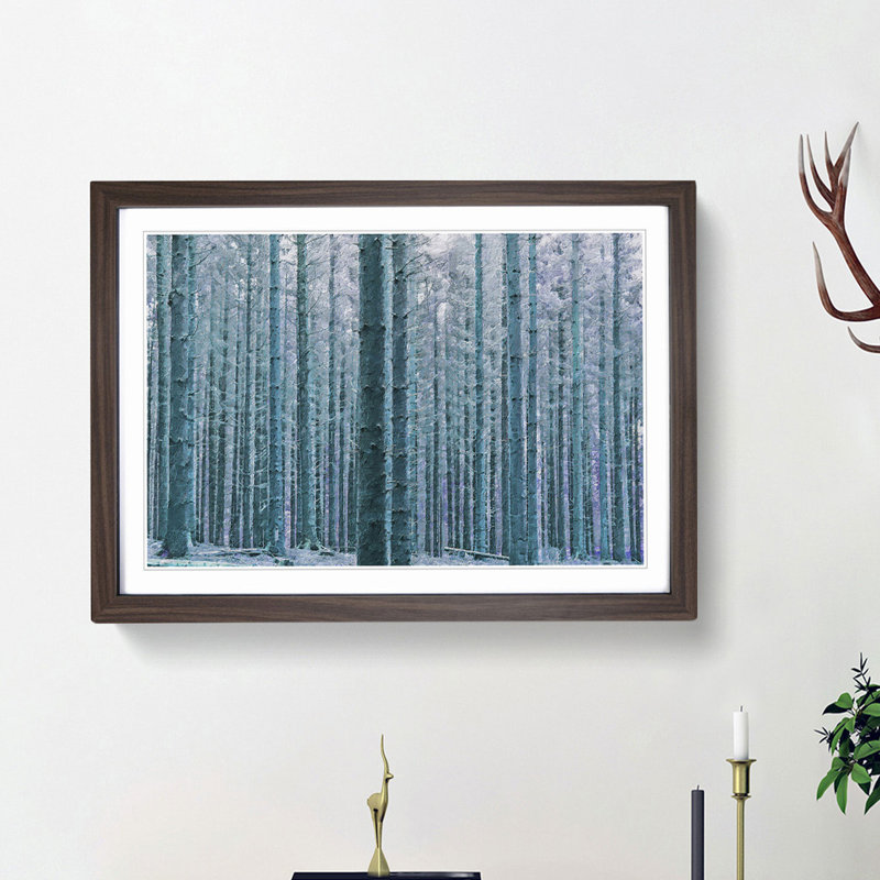Forest in the Blue - Framed Print, Walnut Framed, 48cm H x 65cm W x 2cm D