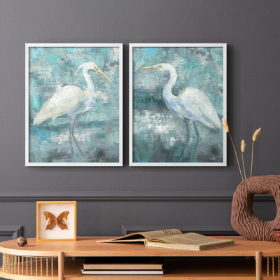 Impression encadrée Coastal Egret I-Premium - prête à être accrochée - aucun clou requis - aucun clou requis