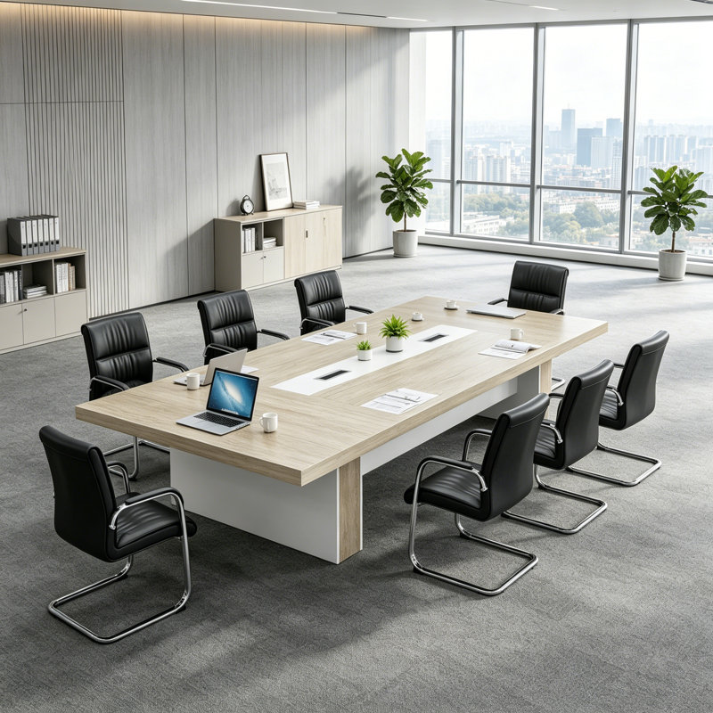 Table de conférence Searfoss, 29.53" H x94.5" L x 47.24" D, Beige