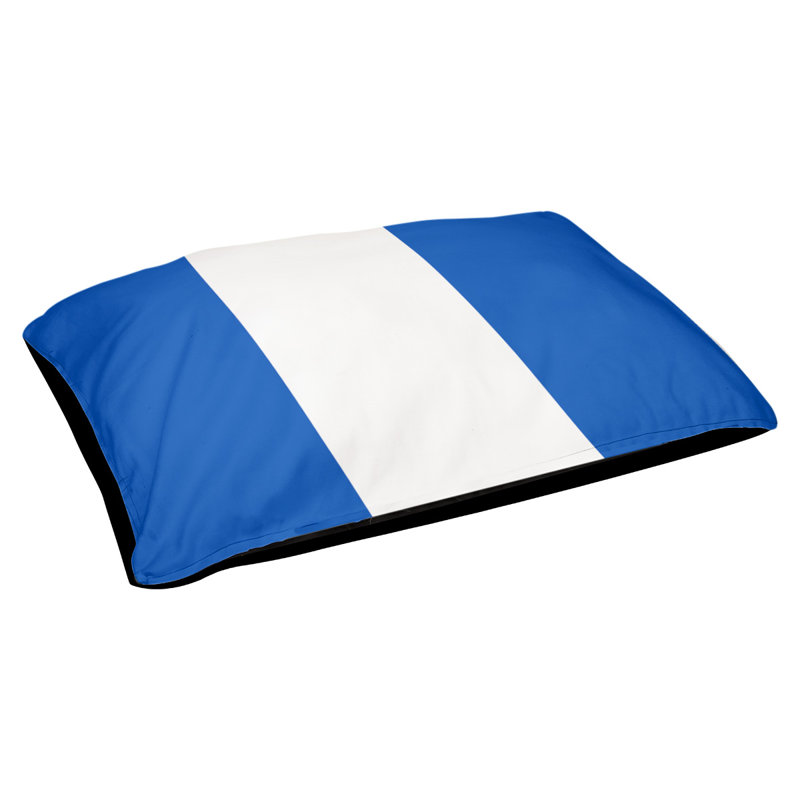 Coussin pour chien Indiana, Grand (l 40 po x P 30 po x H 6,5 po), Bleu / Blanc / Bleu