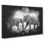 Elephants Crossing Paths - Wrapped Canvas Painting Print-56642554