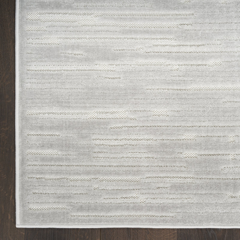 Tapis d'intérieur moderne gris clair Ebern Designs Lureatha, Rectangle 6 pi 7 po x 9 pi 2 po