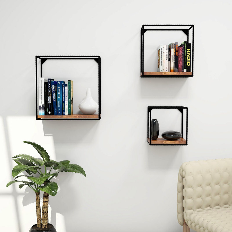 Leopoldo 3 Piece Solid Wood Accent Shelf