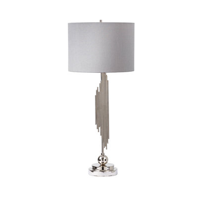 Swissvale 83cm Table Lamp for Bedroom Furniture, Luxury Bedside Buffet Lamp with Faux Silk Shade
