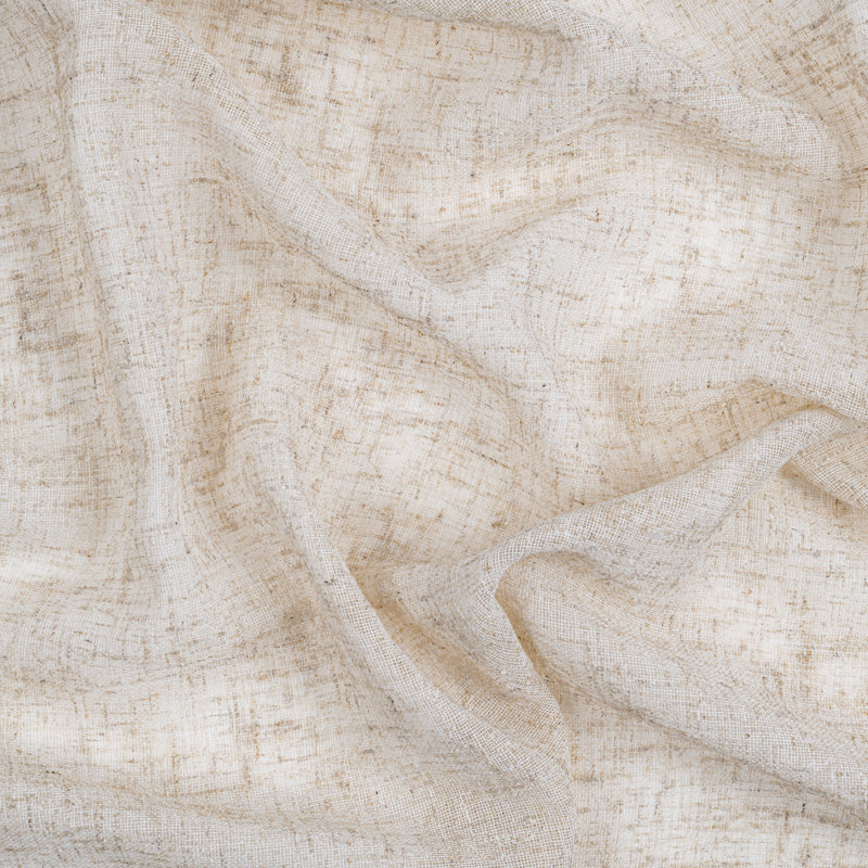 Jeffry Premium Touch of Linen Semi-Sheer Grommet Curtain Panel, Natural