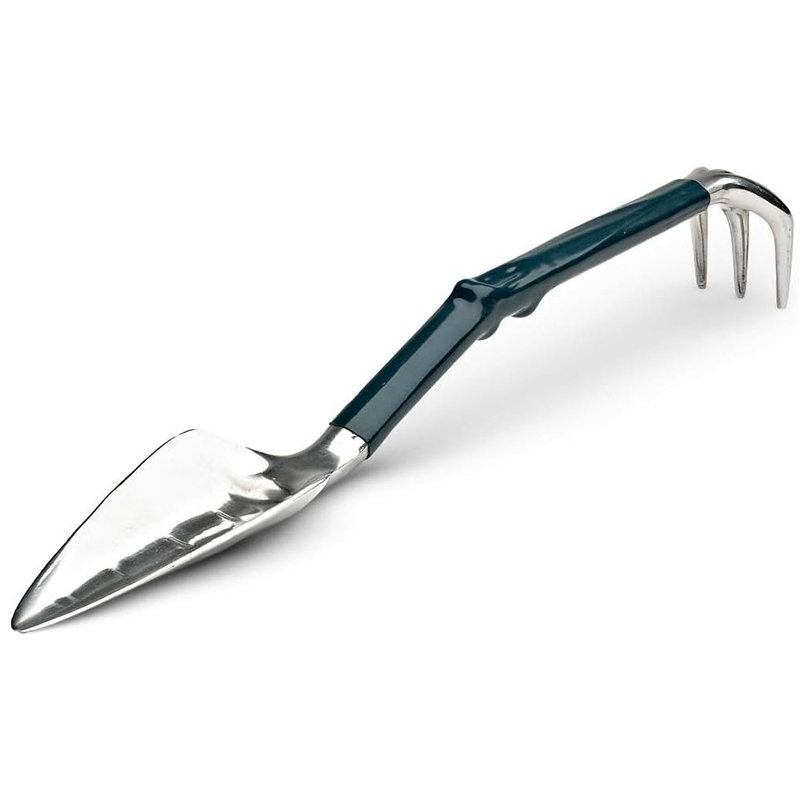 Outil combiné pour pelle et râteau de jardin - Houe et truelle de jardin de 17 pouces avec prise confortable pour faciliter la plantation, le désherbage et la culture - Outils de jardinage deux en un par Kings County Tools