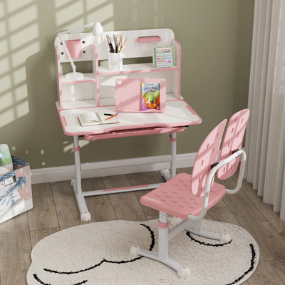 Abbygael Kids 2 Piece Rectangular Desk Or Activity Chair and Chair Set