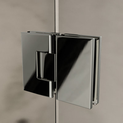 Charnière standard verre à verre Brixwell G180PN 180 degrés, finition nickel poli de 5/16 po à 1/2 po