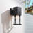 Black 1 - Bulb 11'' H Glass Outdoor Wall Lantern with Dusk to Dawn