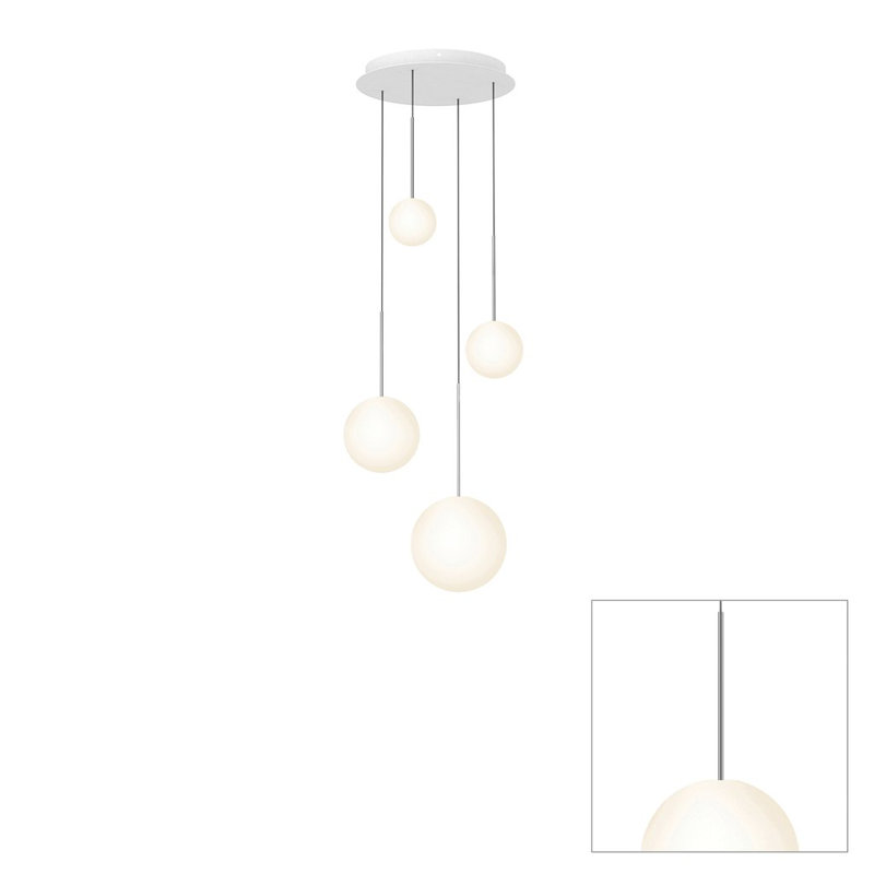 Bola Sphere Pendant Chandelier, 120.5" H x 17" W x 17" D, Chrome