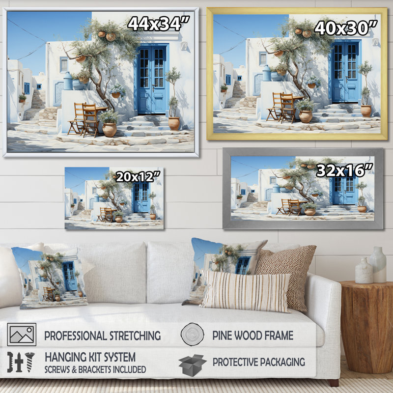 «Grèce Cycladic Harmony IV», art mural sur toile Grèce, Toile tendue, H 24 po x l 32 po