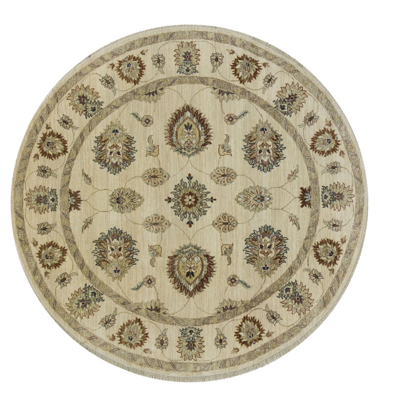Tapis ivoire et ivoire noué à la main de haute qualité