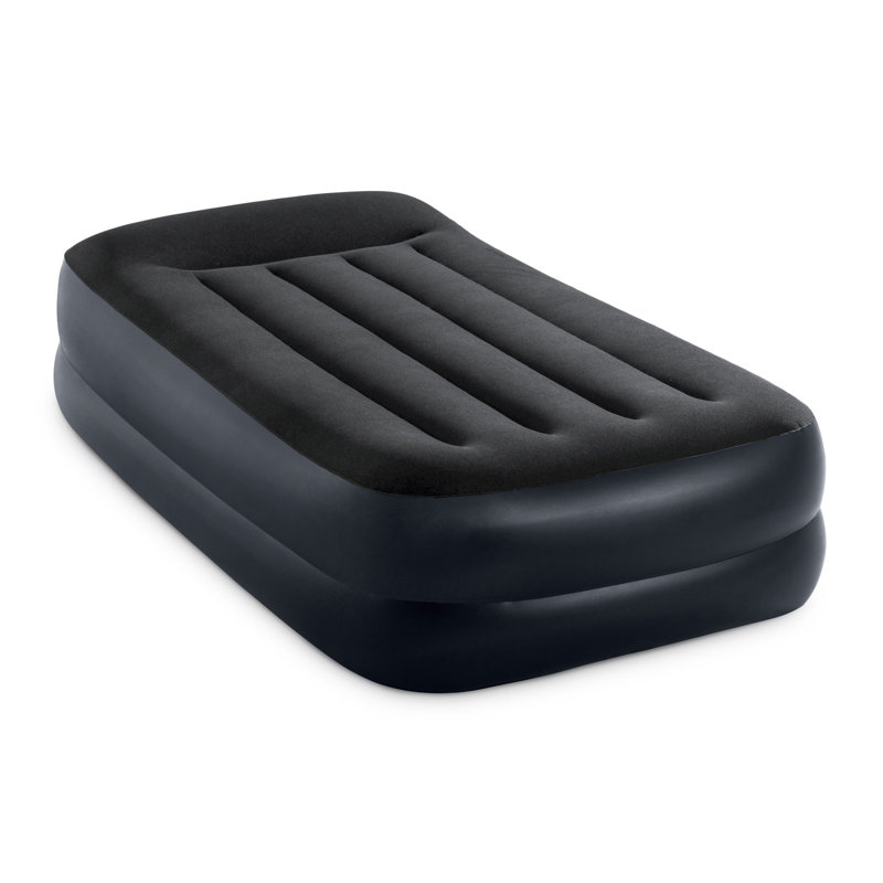 Intex Black Twin Raised Air Mattress with Built-In Pump