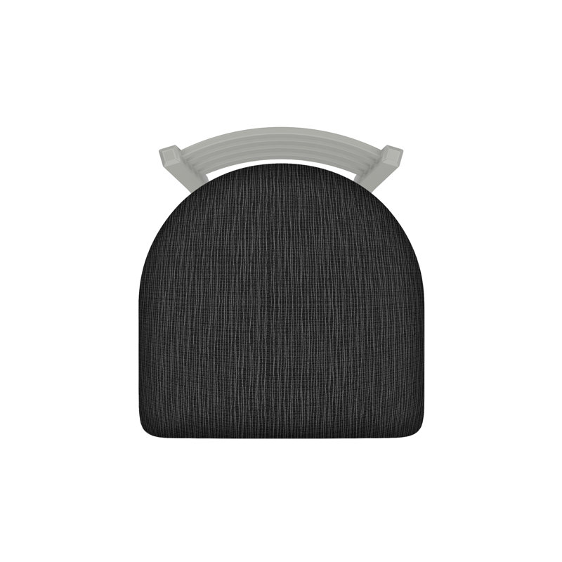 Tabouret de bar pivotant de 36" Evers, Nickel anodisé, Tissu - charbon graphique