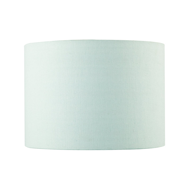 18cm H Linen Drum Lamp Shade ( Screw On ) in Blue