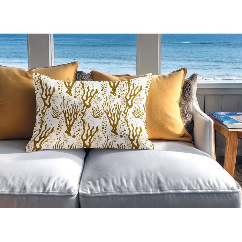 Barnon Reversible Throw Pillow, 18"H x 25"W, Gold