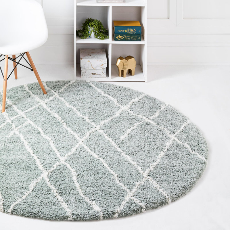 Tapis abstrait en polypropylène tissé à la machine Lorelee, Rond 6 pi