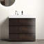 Meuble-lavabo de salle de bain 36 po - noyer, lavabo blanc, rangement spacieux, lavabo élégant et moderne, finitions intégrées, thème