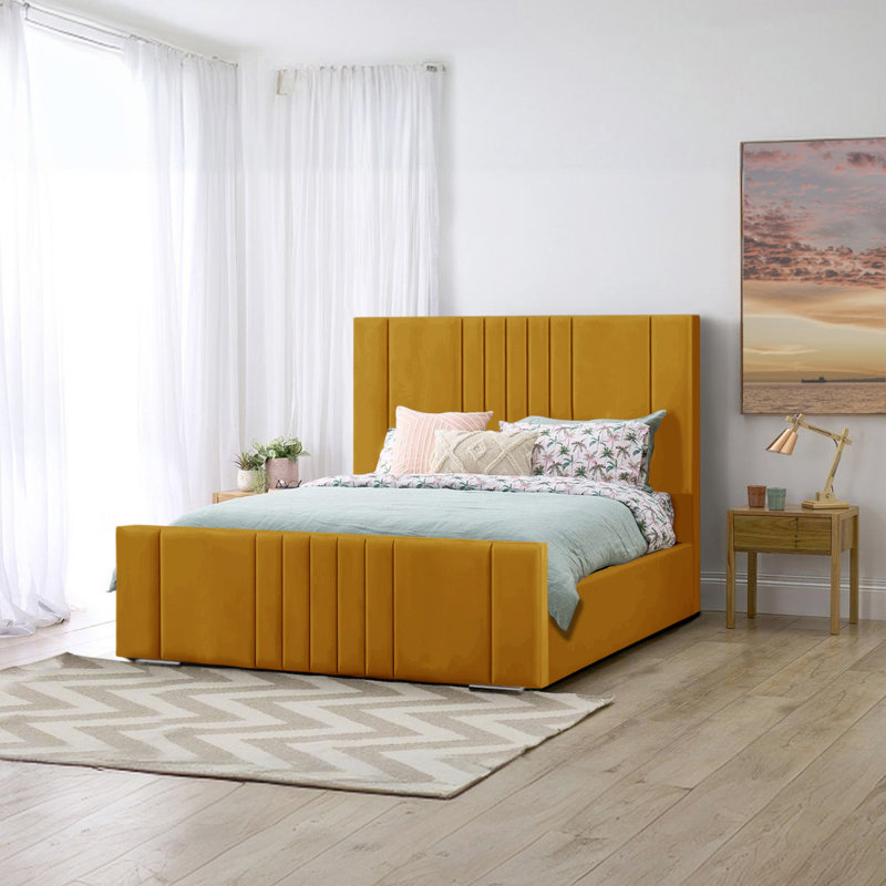 Agaro Upholstered Bed, Kingsize (5'), Turmeric