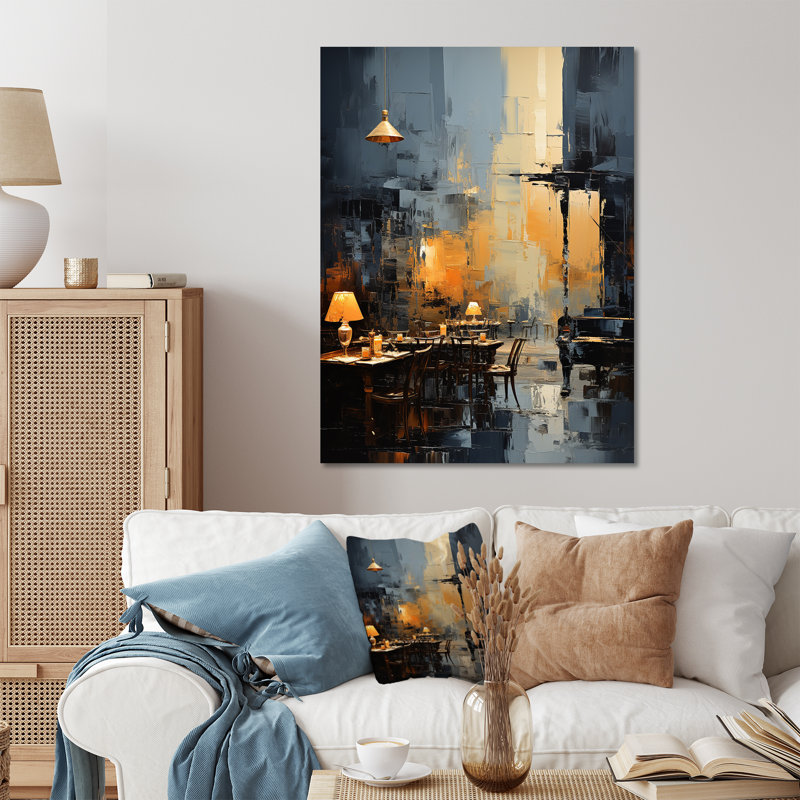 Jaune et gris Jazz Cafe Melody 2 - musique Jazz, art mural en métal, H 20 po x l 12 po x P 1 po