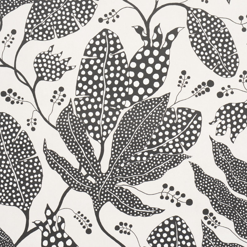 Schumacher x Marian Mcevoy Polka Dot Jungle Wallpaper, Black & Cream